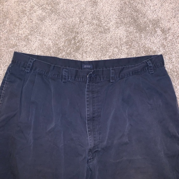 Izod Dark Blue Cotton Dress shorts size Waist 44 - Picture 4 of 11